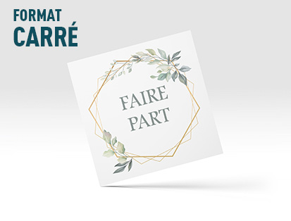 imprimer faire part carré finitions classiques