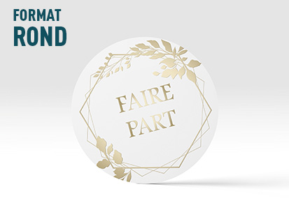 imprimer faire-part rond finition luxe