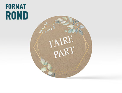 imprimer faire-part rond papier spéciaux