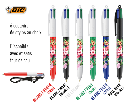 Stylo BIC® 4 couleurs collector - Blanc