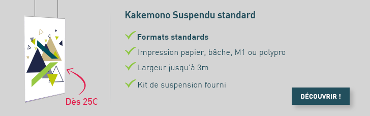 kakemono suspendu standard