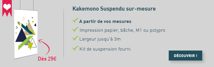 kakemono suspendu sur mesure