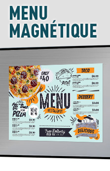 menu restaurant magnétique