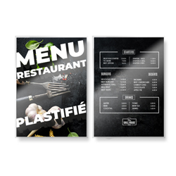menu plastifie A5
